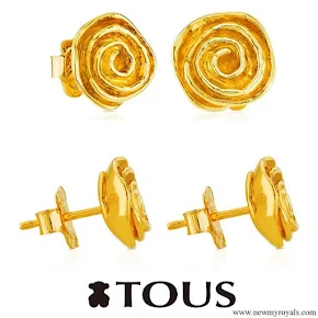 Queen Letizia wore Tous Gold Romance Earrings