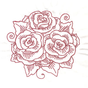 Beautiful redwork roses design  57 laembroidery