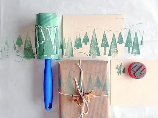 A simple tutorial to create your own wrapping paper using lint rollers