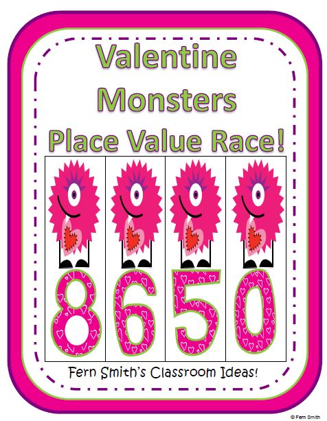 http://www.teacherspayteachers.com/Product/Place-Value-Race-Game-Valentine-Monsters-By-Fern-Smith-468081