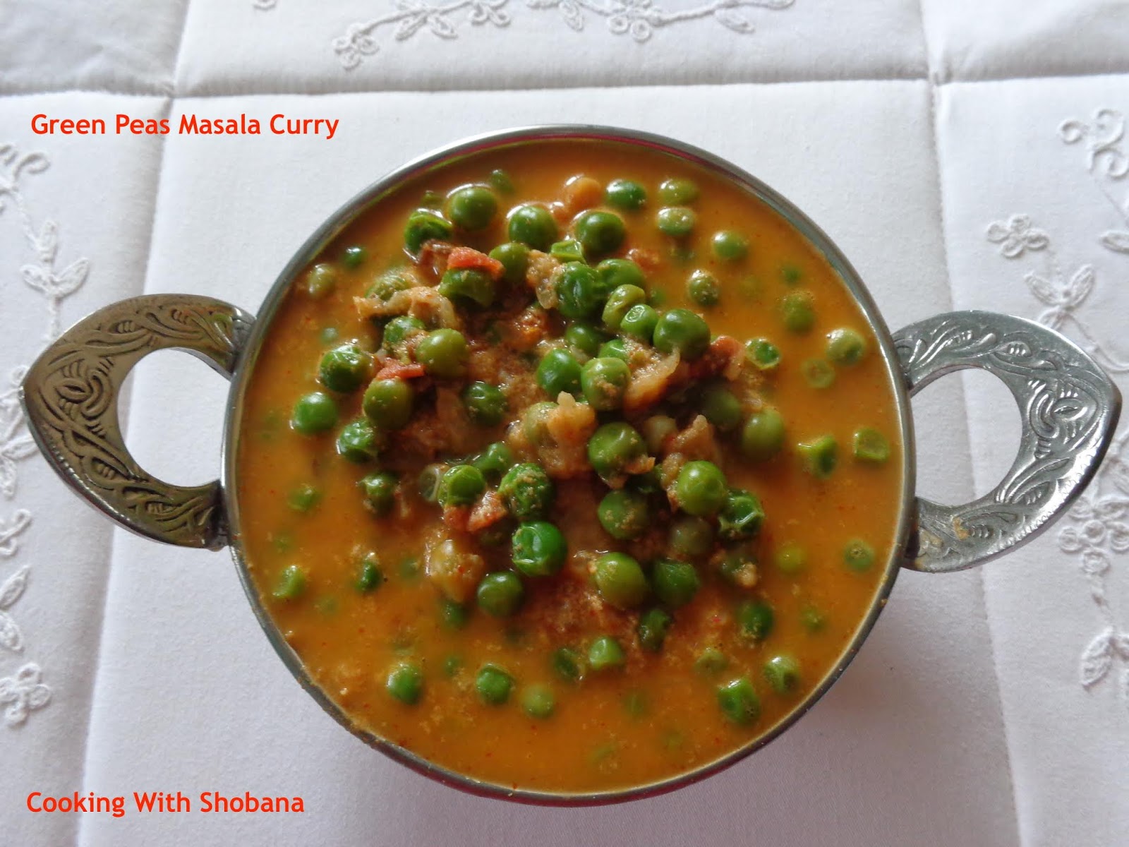 Cooking With Shobana GREEN PEAS MASALA CURRY