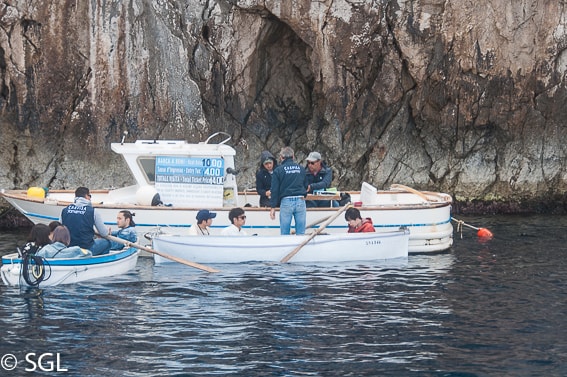 Gruta azul en Capri. Compra de tickets