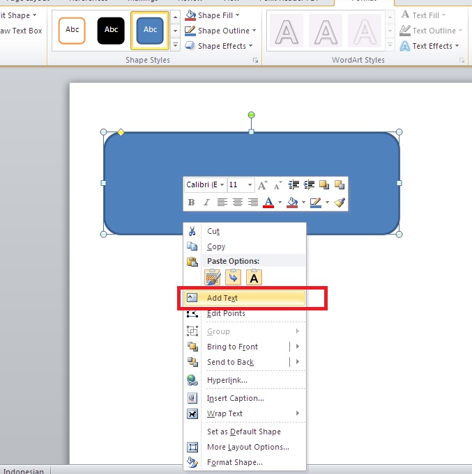 Menambahkan teks kedalam Shape di Ms Word - Teknologi Informasi