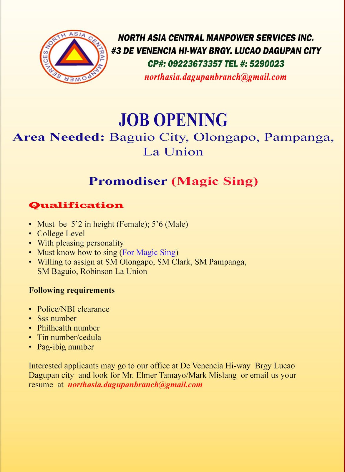job hiring baguio for robinson sm baguio and handyman april 2017