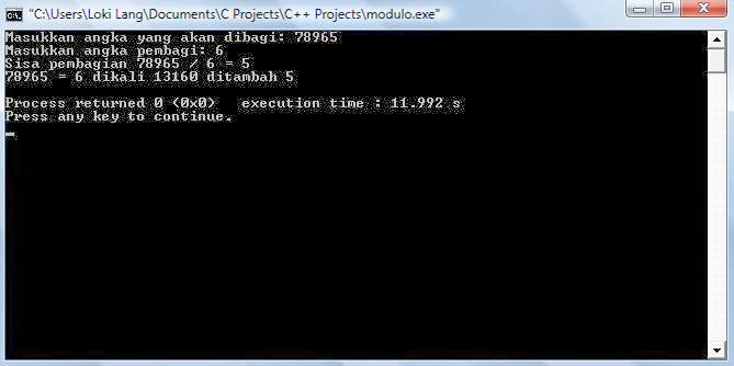 Program Nilai Sisa Pembagian C++ | Daily Life of Engineering Student