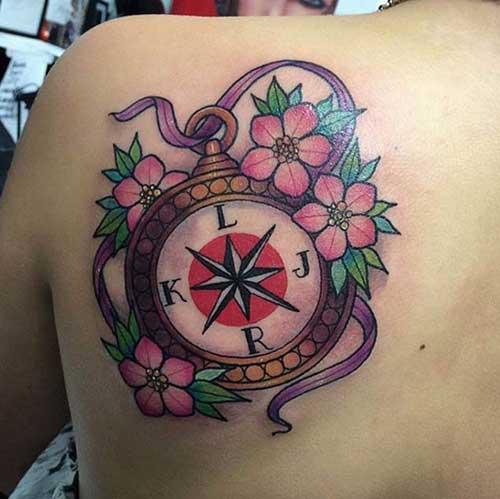 flower and compass tattoo çiçek ve pusula dövmesi flower and compass tattoo çiçek ve pusula dövmesi
