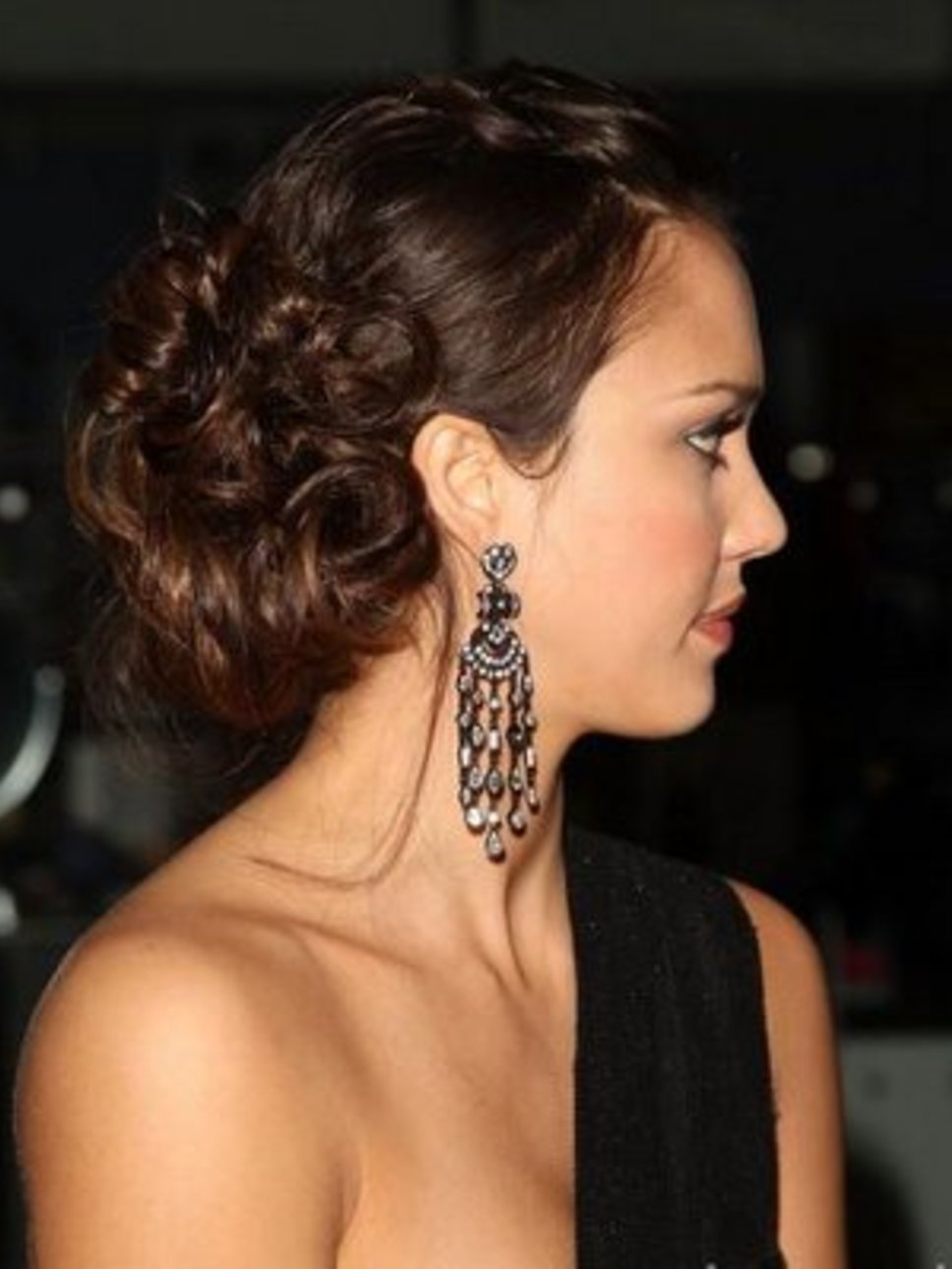 medium-length-hair-styles: Curly Prom Hairstyle|Straight Prom