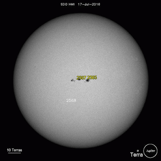 manchas solares AR2567  e AR2565