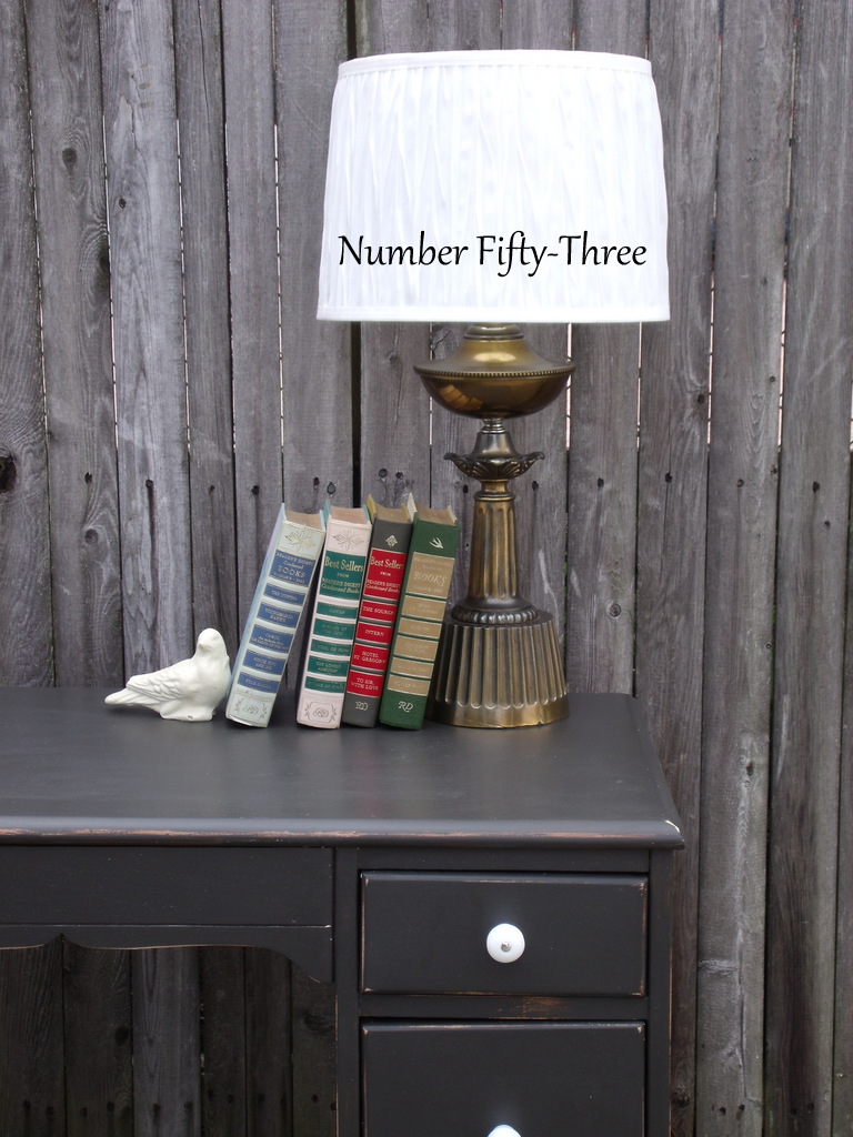 Number FiftyThree Vintage Desk & Milk Glass Knobs