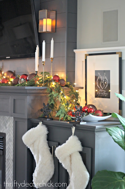 gray fireplace and built ins