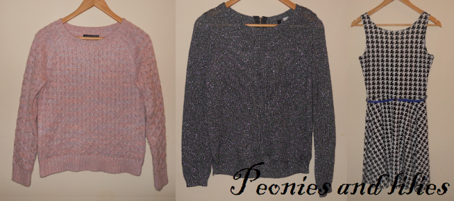 Jumpers, Cosy knits, Winter jumpers, winter knits, Primark knitted jumper, H&M sparkly jumper, Primarl houndtooth dress