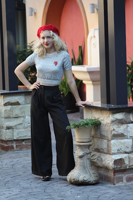 Swing Pants and a Beret on Top! | GracefullyVintage