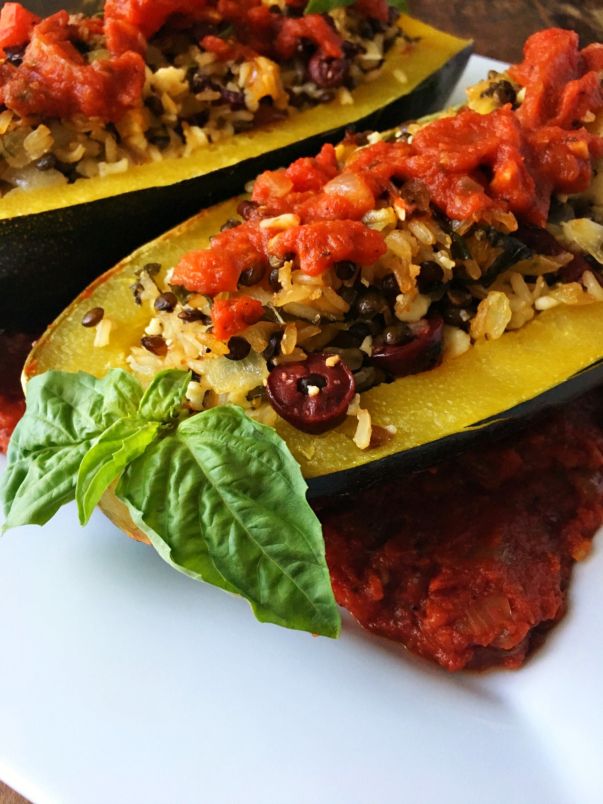 sweetsugarbean Greek Stuffed Zucchini with Rice and Lentils