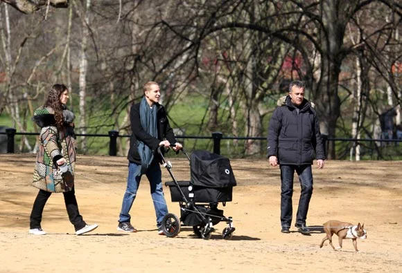 Hyde Park with their son Sacha
