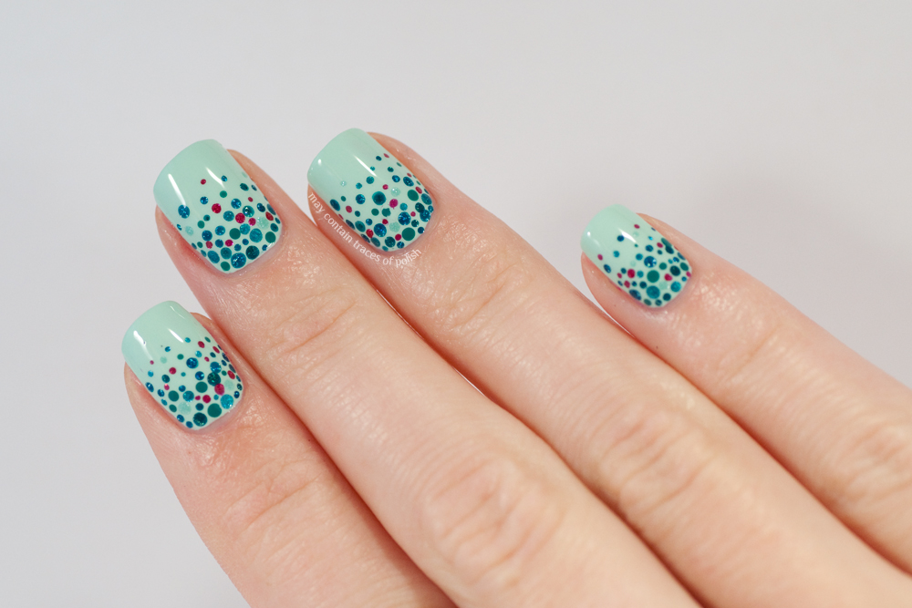 1. Teal and Gold Glitter Nail Art - wide 7