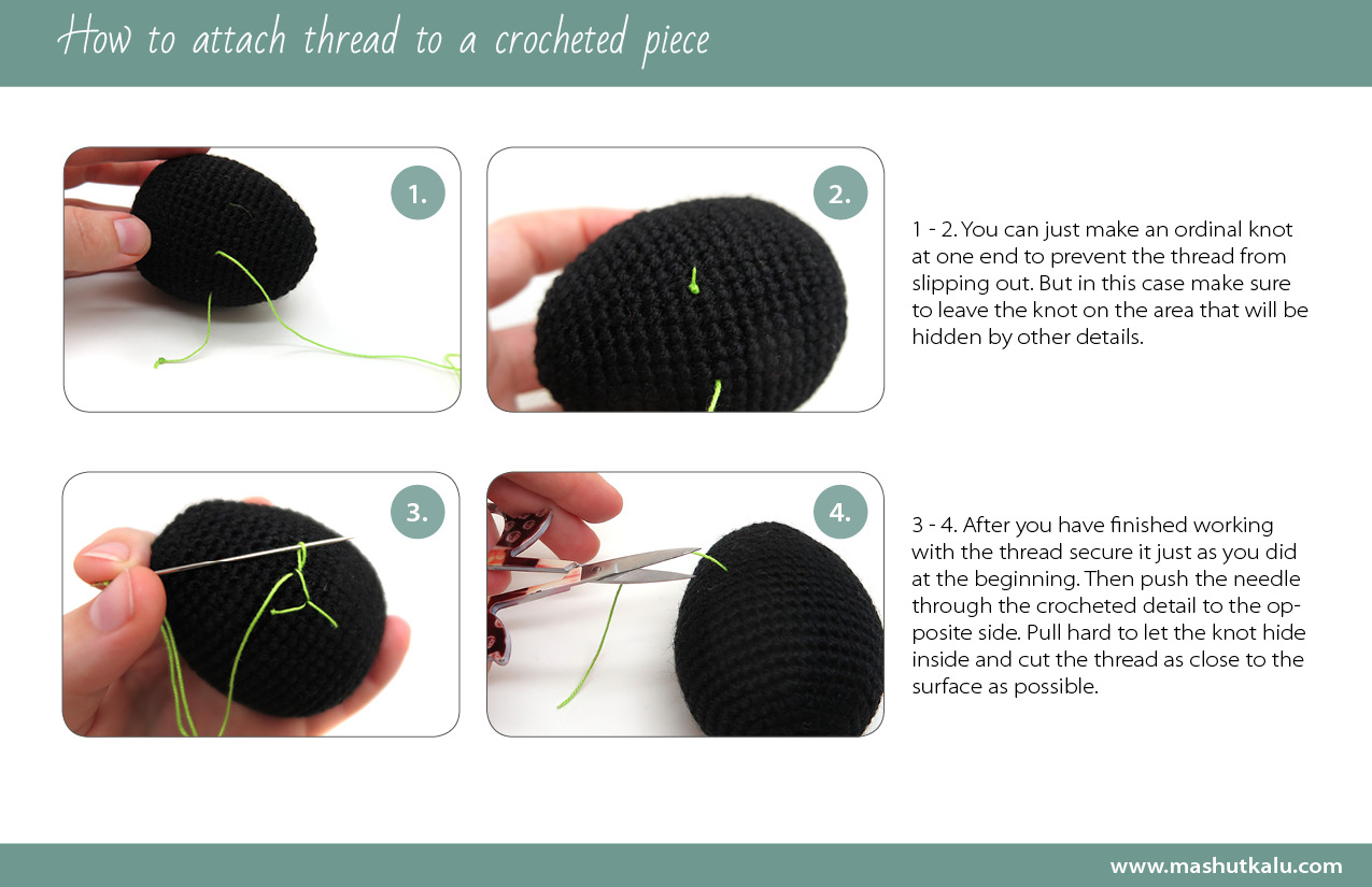 When they live their own lives...: How to attach thread to a crocheted ...