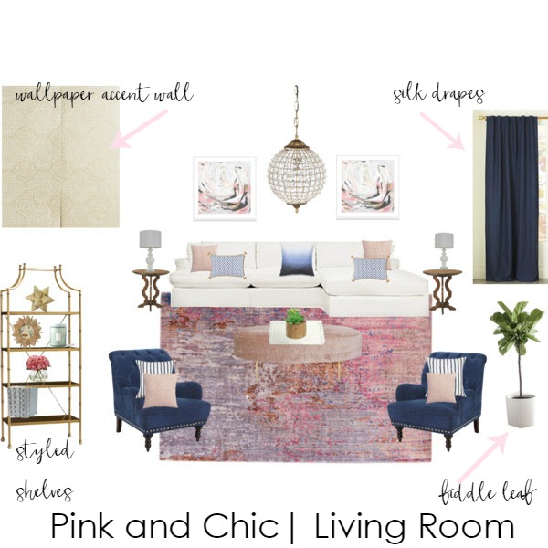 Restyle it Wright: Mood Board Monday| Pink & Chic Living Room