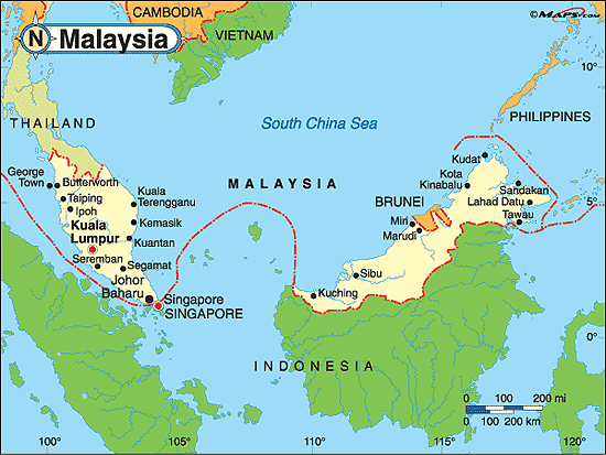Map of Singapore/Malaysia