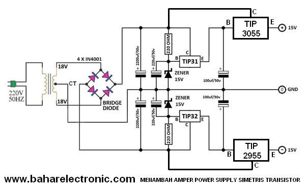 Cara Menambah Amper Power Supply Simetris Tip31 Dan Tip32 Bahar Electronic