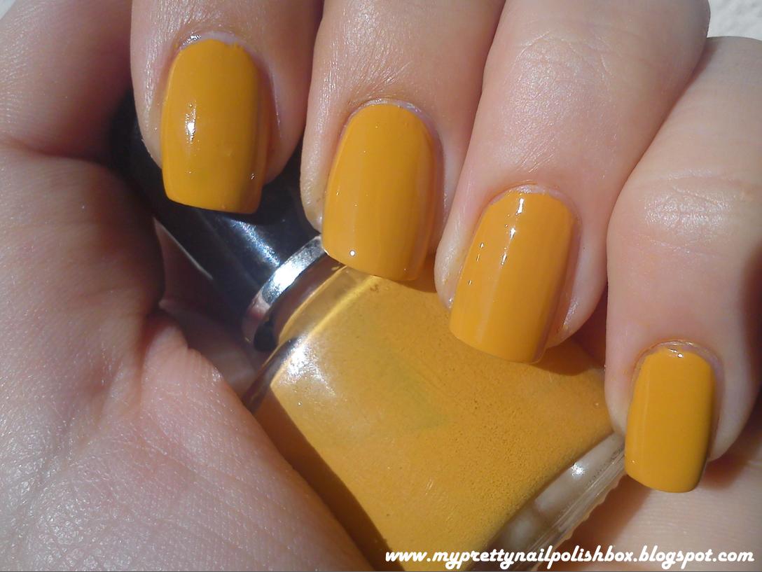 My Pretty Nail Polish Box FOTD Yellow Mustard Franken + nail art