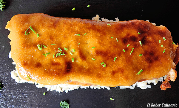 Salmón gratinado con mayonesa teriyaki