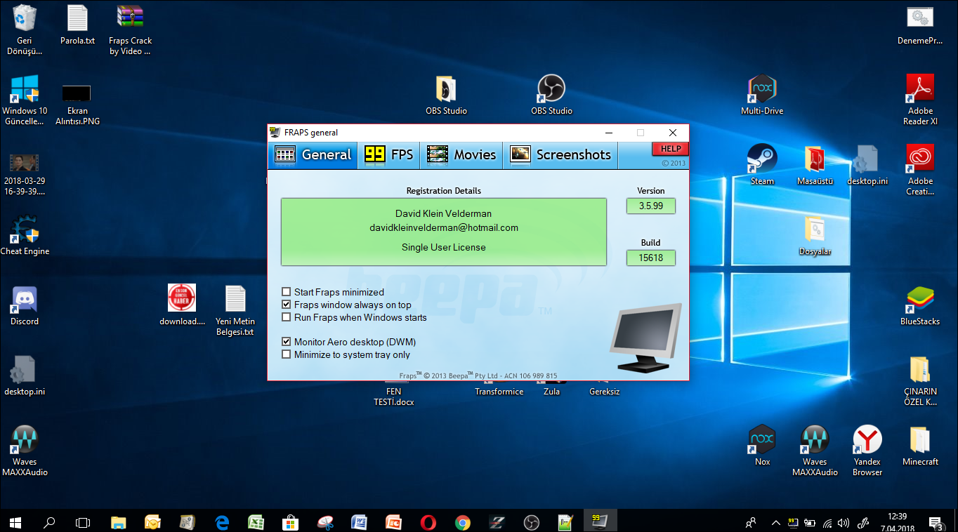 фрапс для windows 10