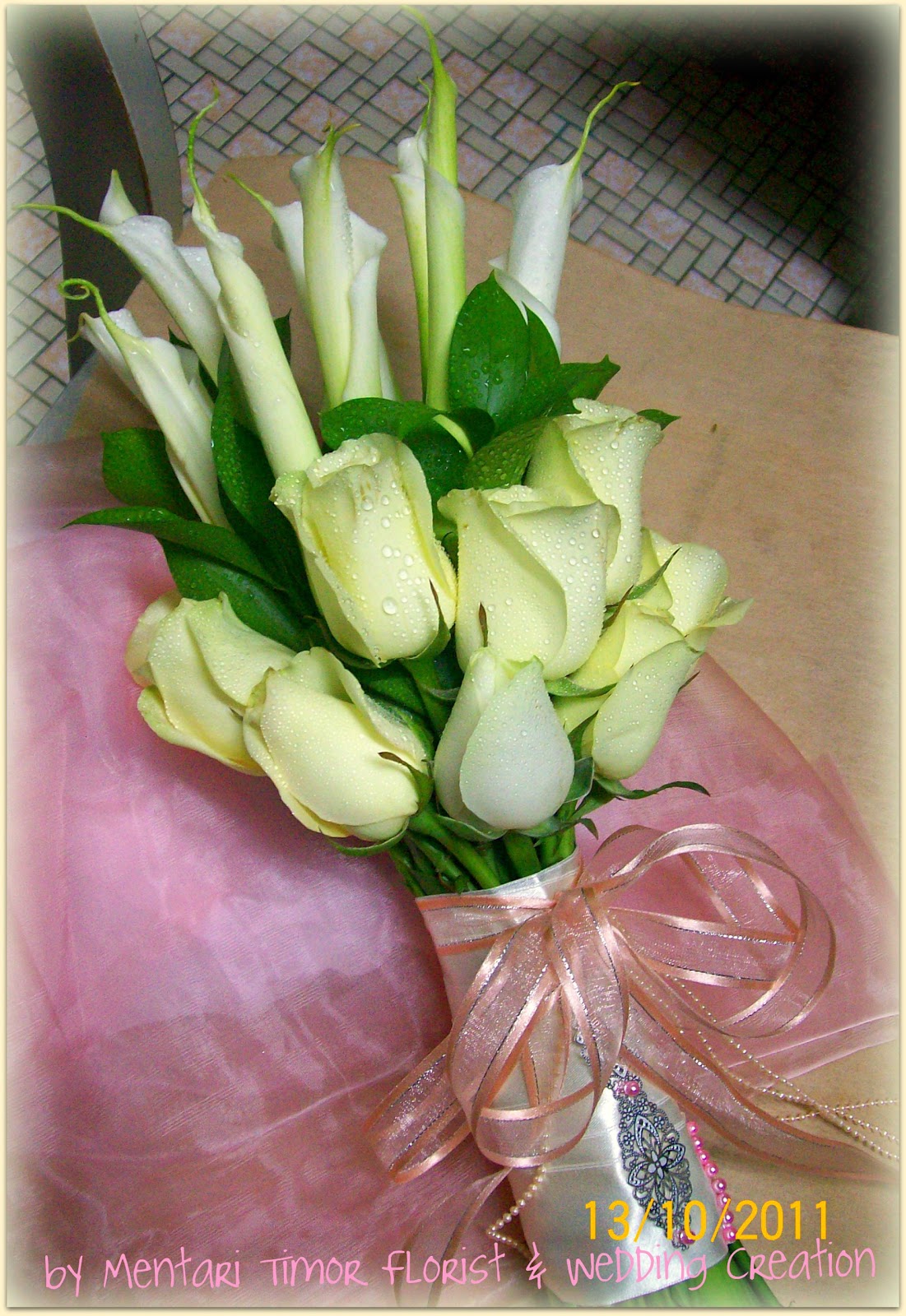 Mentari Timor Florist and Wedding Creation Bridal Hand Bouquet Calla