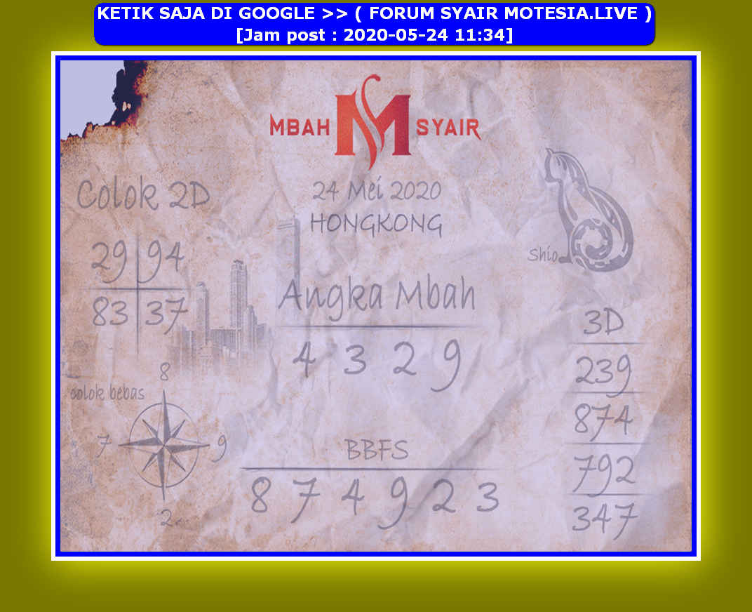 1 New Message Kode Syair Hongkong 24 Mei 2020 Forum Syair Togel Hongkong Singapura Sydney