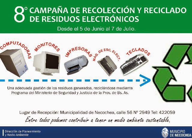 Campaña de recolección de residuos tecnológicos en Necochea