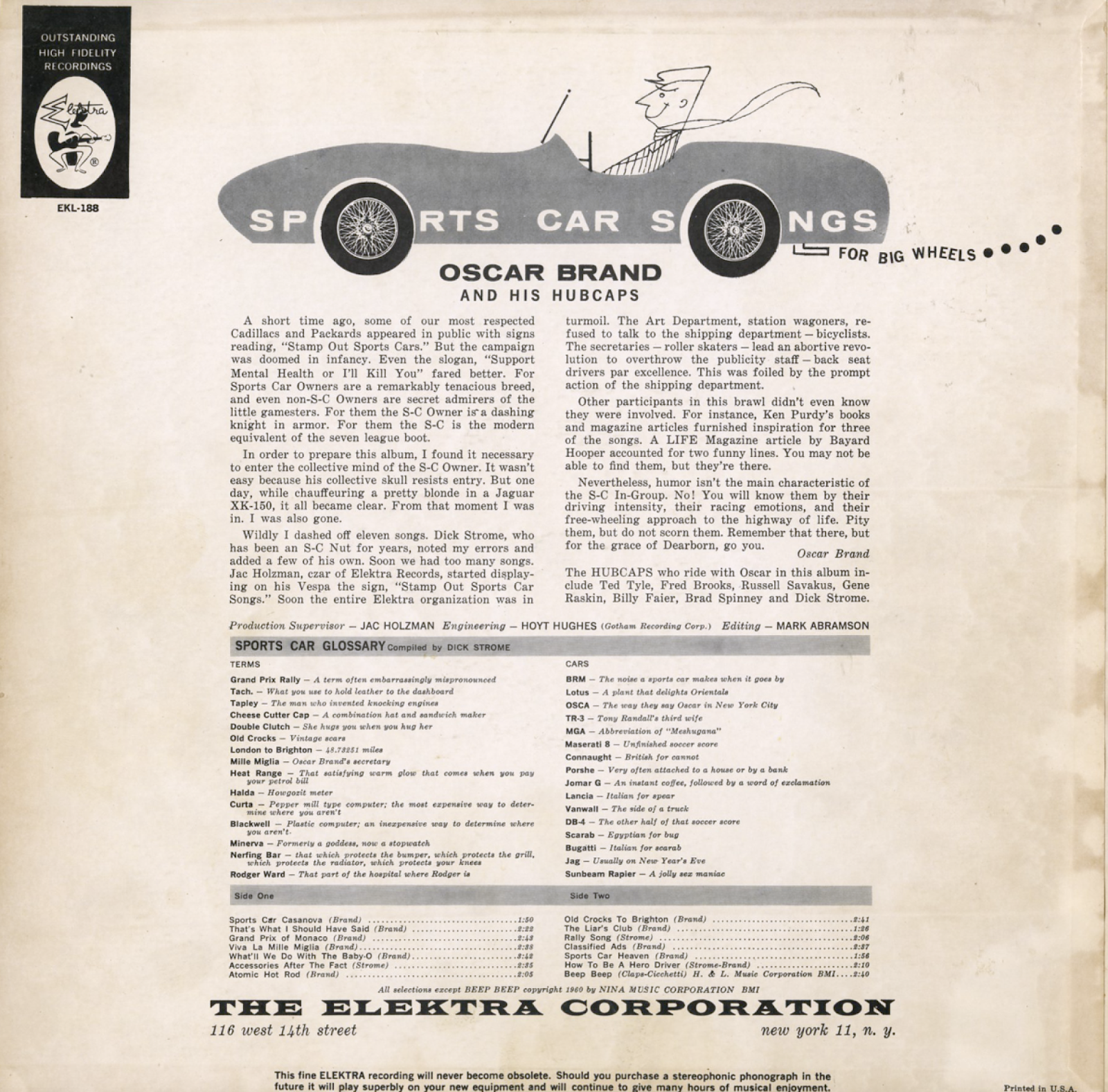 Oscar Brand Sports Car Songs Oscar Brand Sports Car Songs