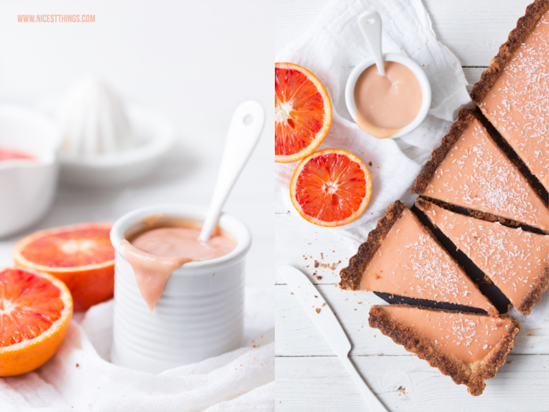 Blutorangentarte mit Blutorangencurd