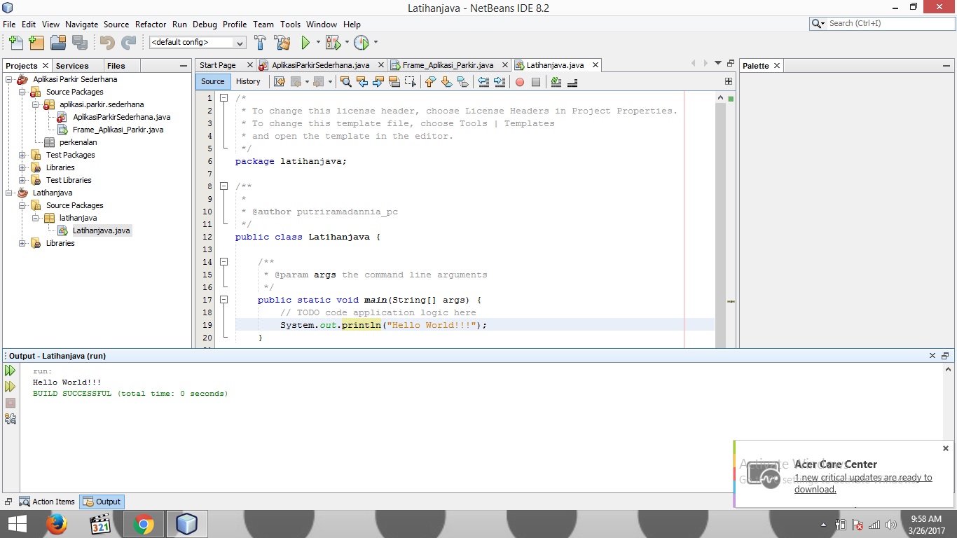 Package editor. Java парк. Frame java.