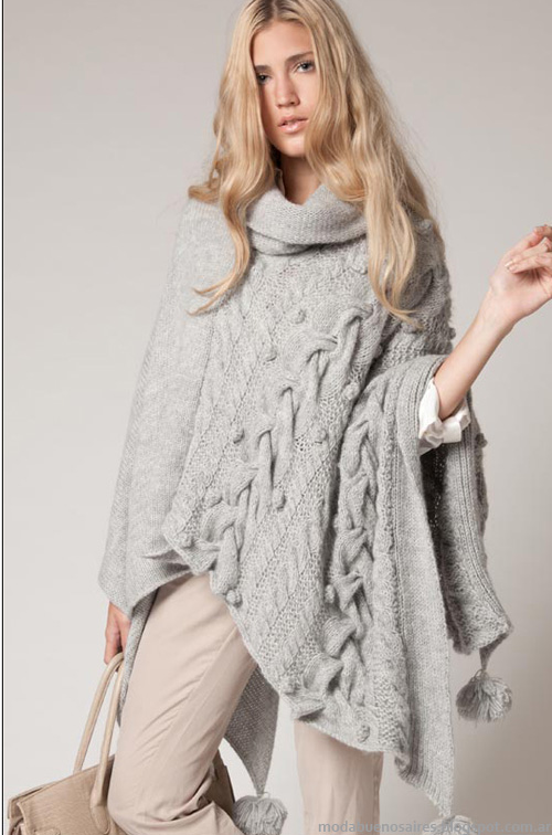 Ponchos tejidos moda invierno 2013 Agostina Bianchi 