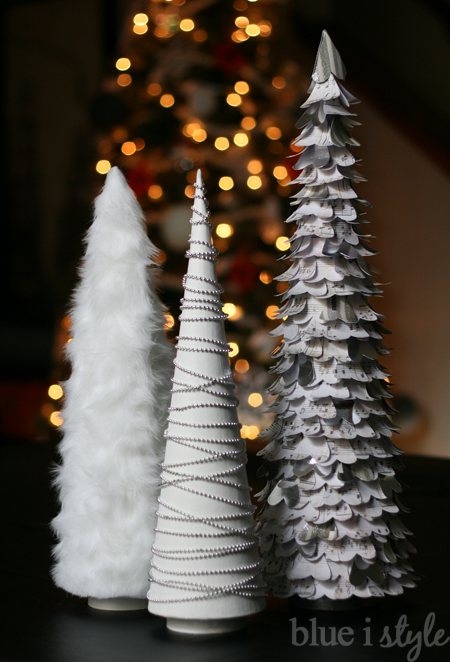 seasonal style diy christmas trees blue i style creating an christmas cone trees