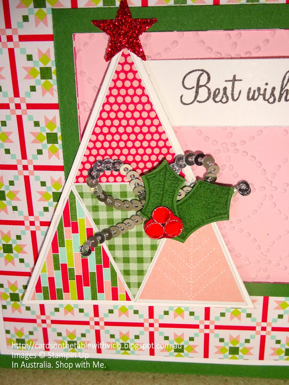 Designer paper Christmas Card fun.