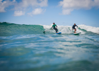 SUP at Polzeath beach with instruction and equipment from Wavehuntes