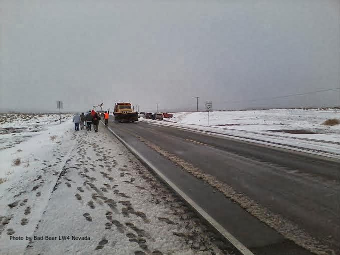 CENSORED NEWS Into the snow, Longest Walk 4 to Carson City, Nevada