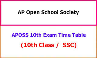 APOSS 10th Time Table 2021 APOSS 10th Time Table 2021