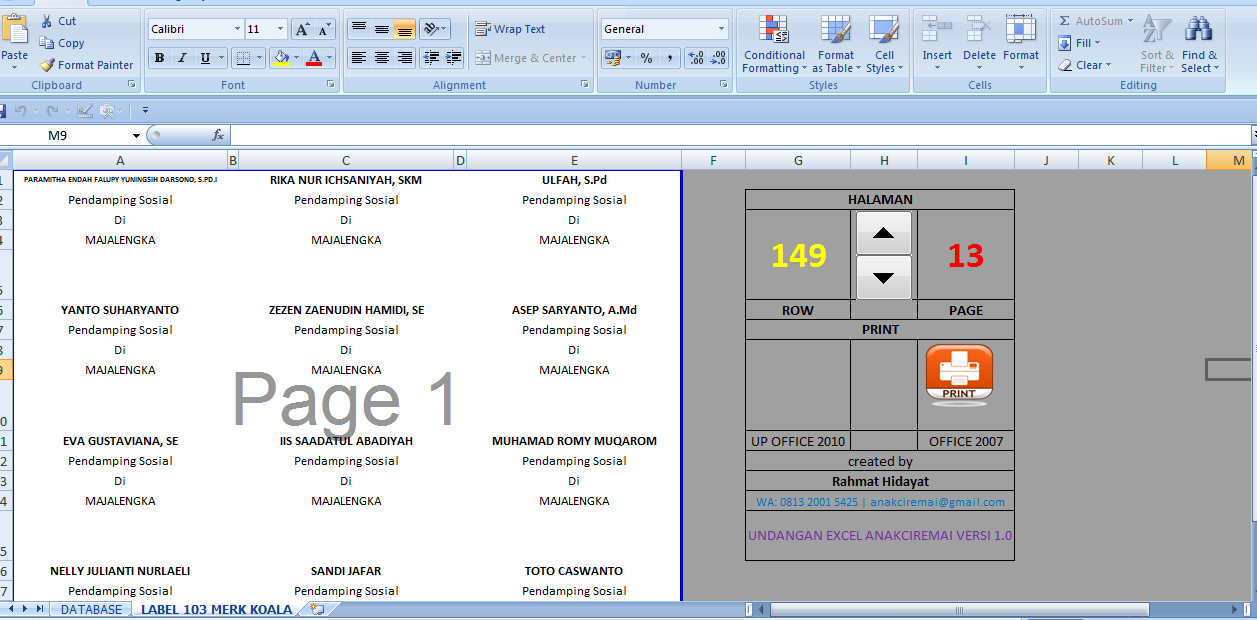 Download Gratis Aplikasi Label Undangan Menggunakan Microsoft Excel Kalam Azhar