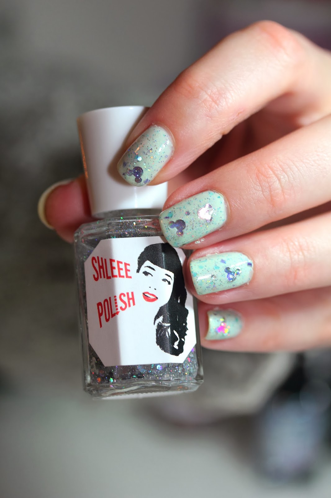 nail polish with mickey glitter