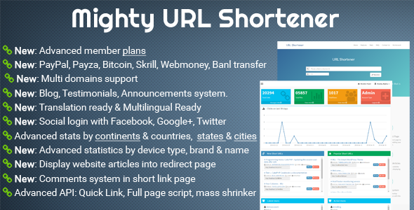 Mighty URL Shortener v3.2.1 Download - Url Shortener Script