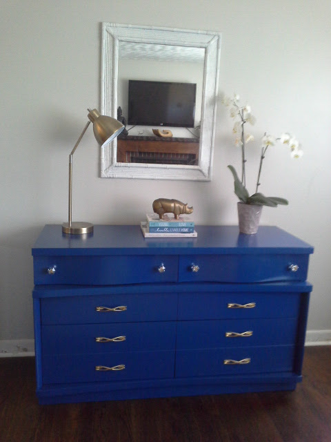 Mid Century Modern blue dresser