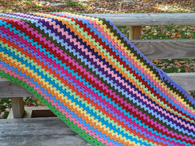 Easy Crochet Pattern: Crocheted Granny Stripe Afghan