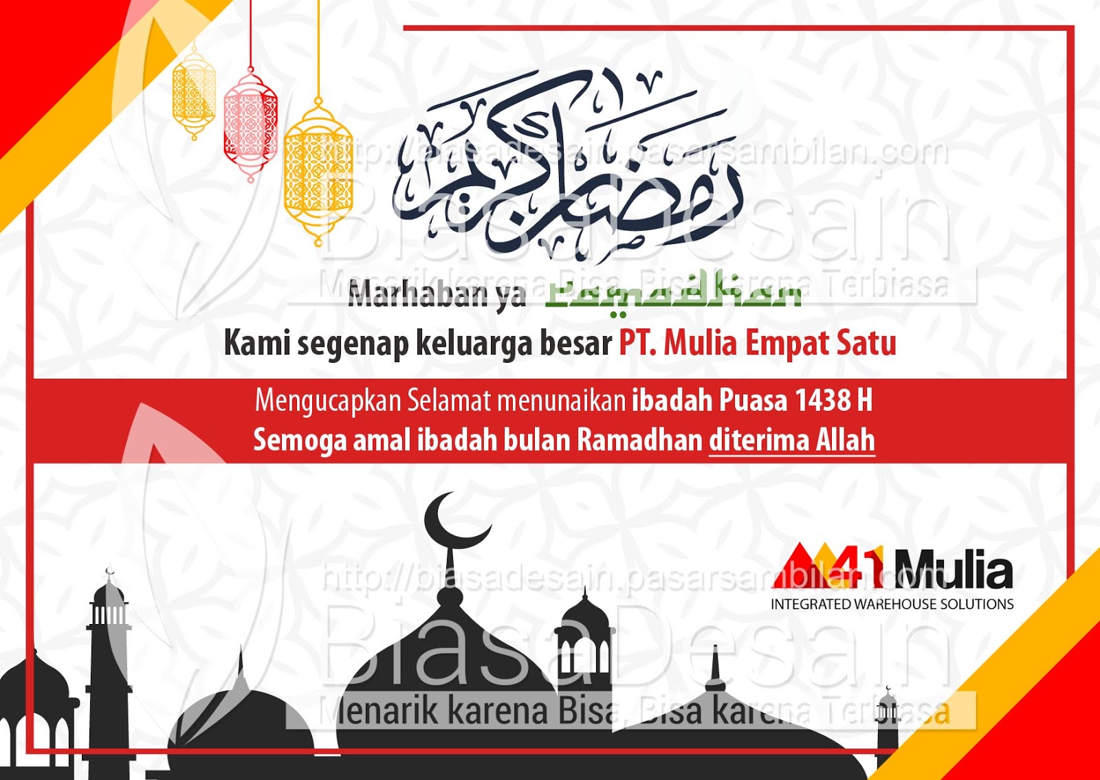 Desain Kartu Ucapan Ramadhan PT Multia41 (Mei 2017) | Biasa Desain