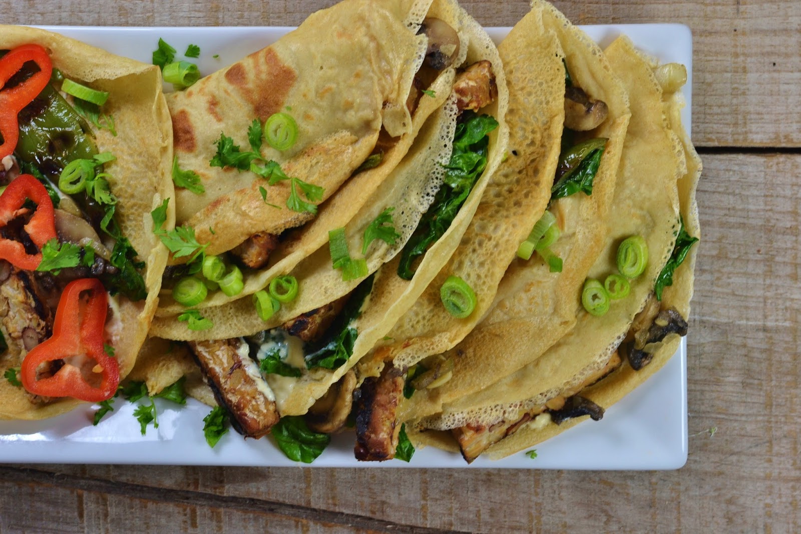 Grilled Tempeh and Mushroom Crepes Vegan Magic Time