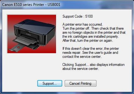 Cara Mengatasi Error 5100 Canon Ip2700