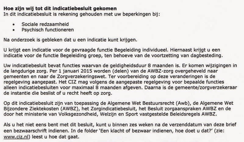 Alisha a struggle to be here: Een nieuwe CIZ indicatie