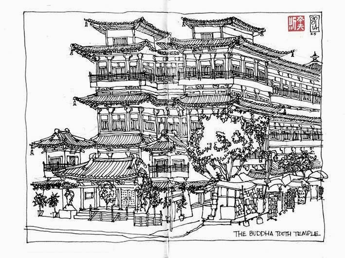 Buddha Tooth Temple sketch