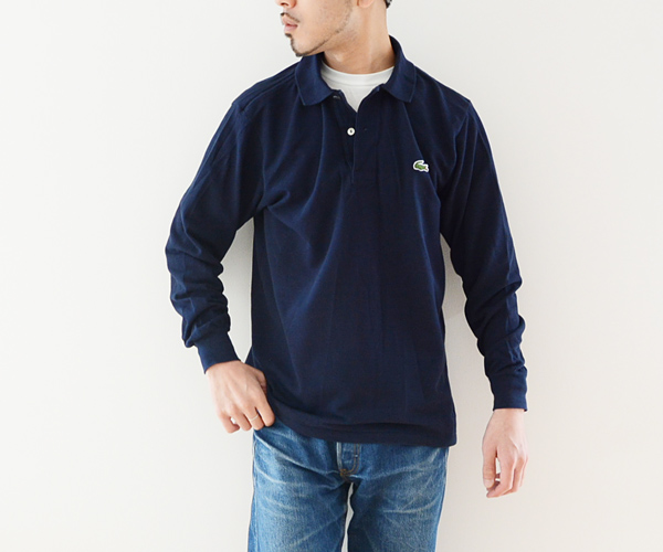 1980s Lacoste Vintage Long Sleeve Polo Shirt Navy