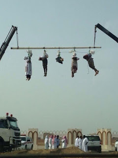 "Crucifixion" of beheaded bodies in KSA "Crucifixion" of beheaded bodies in KSA